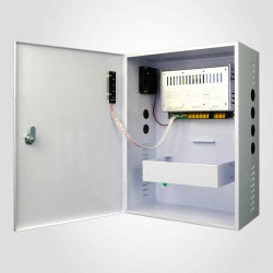 10A/24V pulse power supply, 395 x 285 x 165mm, in a metal box, with battery. charging  